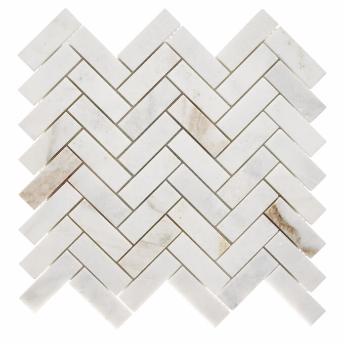 Royal Umbra Marble 1" x 3" Herringbone Polished Mosaic Tile