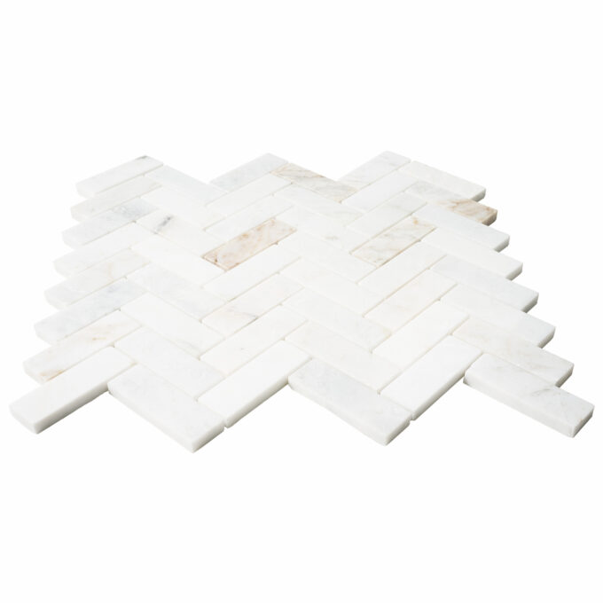 Royal Umbra Marble 1" x 3" Herringbone Polished Mosaic Tile - Image 3