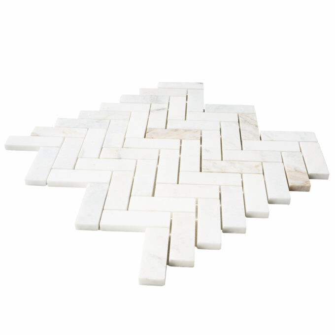 Royal Umbra Marble 1" x 3" Herringbone Polished Mosaic Tile - Image 4