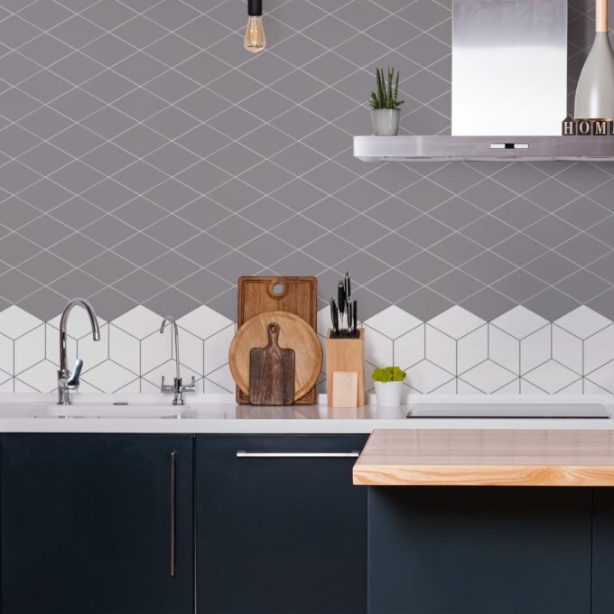 Flow 7.5" x 13" Harlequin Silver Matte Porcelain Tile - Image 6