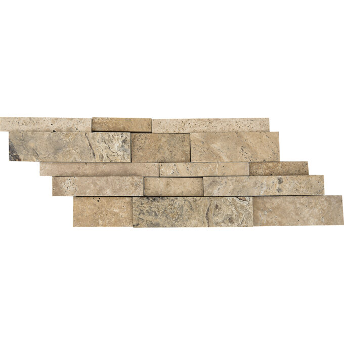 Liberty Travertine Ledger Unfilled Honed Mosaic Tile